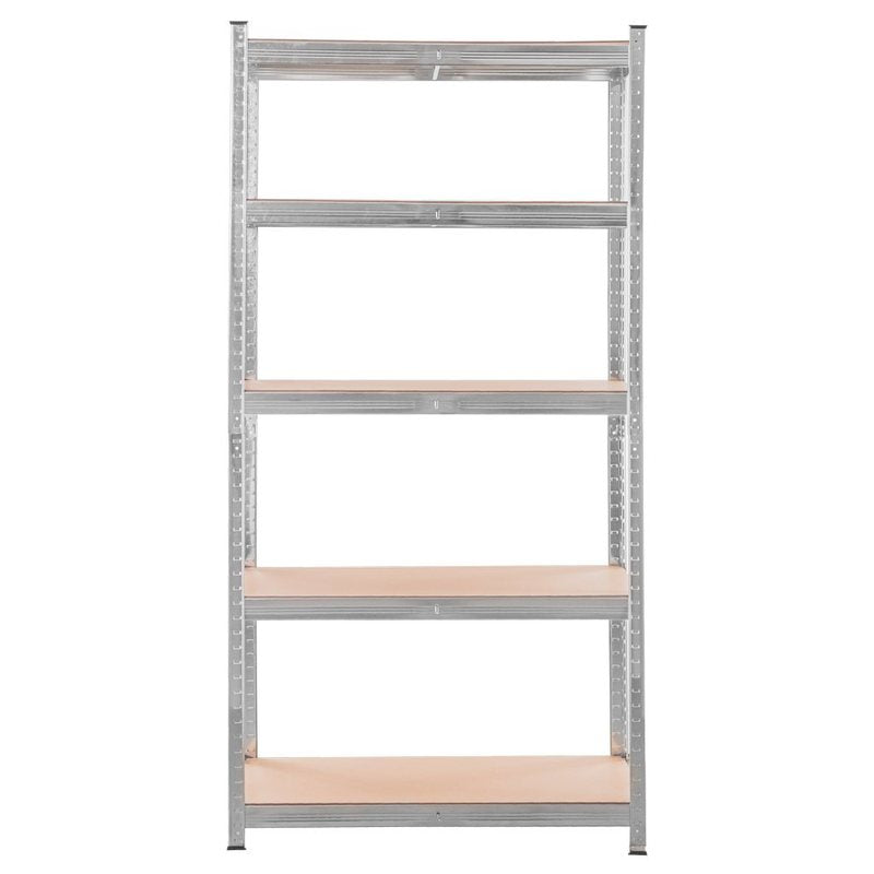 Mega-M Basic Storage Shelf - H-180 cm, L-90 cm, D-40 cm, 5 MDF 4 mm Shelves (175 kg), Galvanized Steel