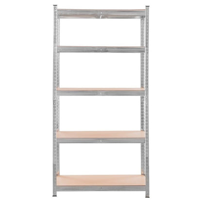 Mega-M Basic Storage Shelf - H-180 cm, L-90 cm, D-40 cm, 5 MDF 4 mm Shelves (175 kg), Galvanized Steel