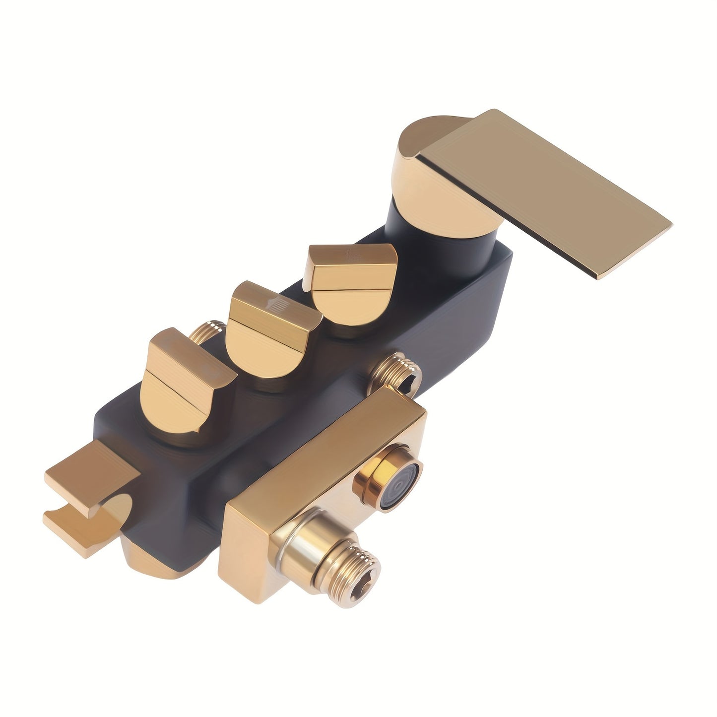 Regendouche – Douche Set – Handdouche – Douchekraan – Douchesysteem – Zwart-Goud – Verstelbare Hoogte – Messing & RVS