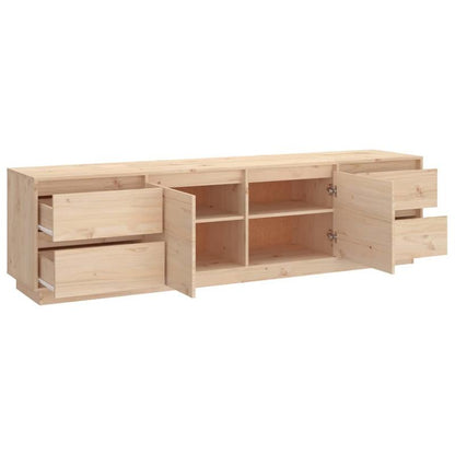 Mid-Century Modern Farmhouse-Style TV Stand for Living Room, Entertainment Center with Ample Storage, Solid Pine Wood, 176x37.5x47.5 cm, Perfect for Kitchen and Living Room
