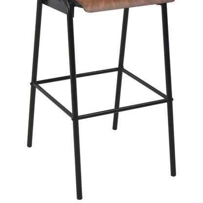 Barstoel – Barkruk – Barkrukken – Barstoelen – Kruk – Set van 2 – Massief Multiplex Zitting – Gepoedercoat Stalen Onderstel