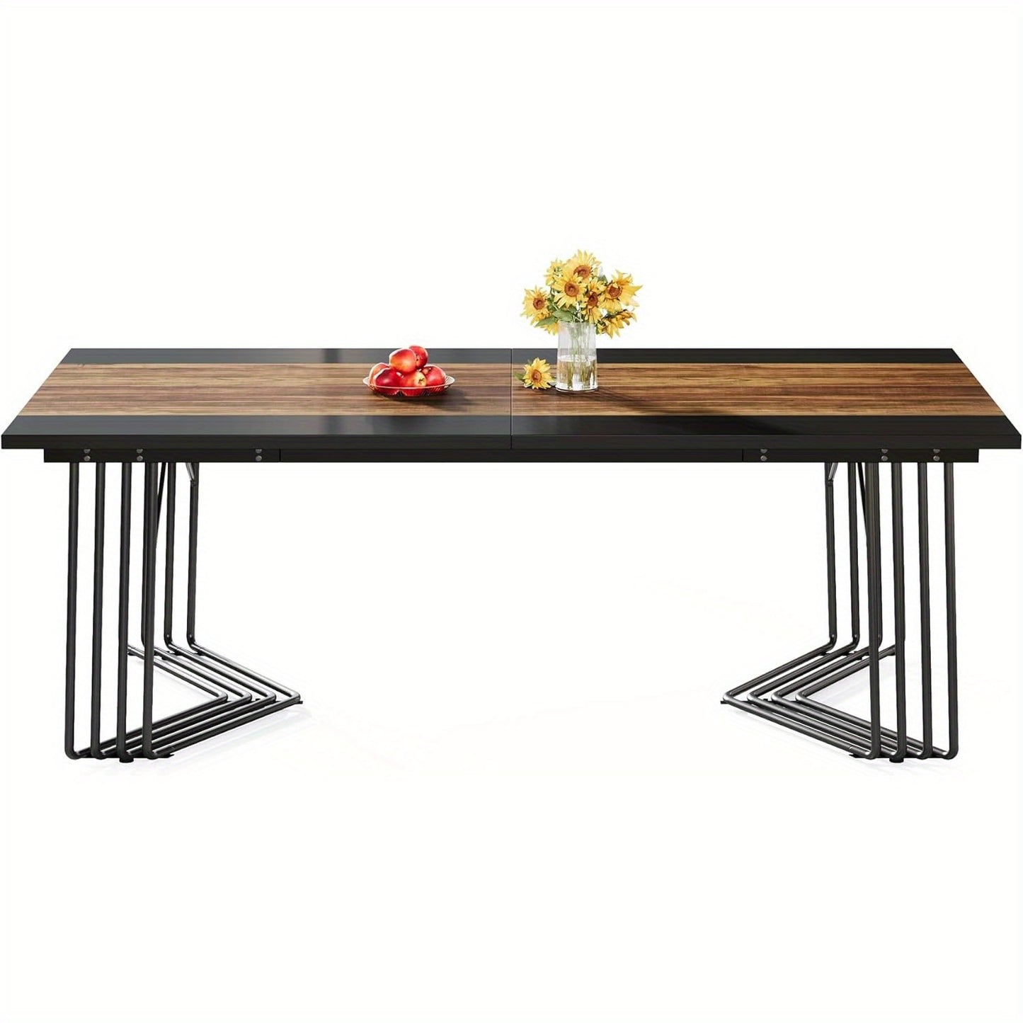 Eettafel – Keukentafel – Tafel – Eetkamertafel – Bureau – Industrieel Metalen Frame – Extra Lang 200 cm Voor 8-10 Personen – Stevig MDF Blad – Gemakkelijk Schoon Te Maken