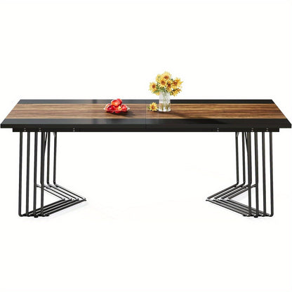 Eettafel – Keukentafel – Tafel – Eetkamertafel – Bureau – Industrieel Metalen Frame – Extra Lang 200 cm Voor 8-10 Personen – Stevig MDF Blad – Gemakkelijk Schoon Te Maken