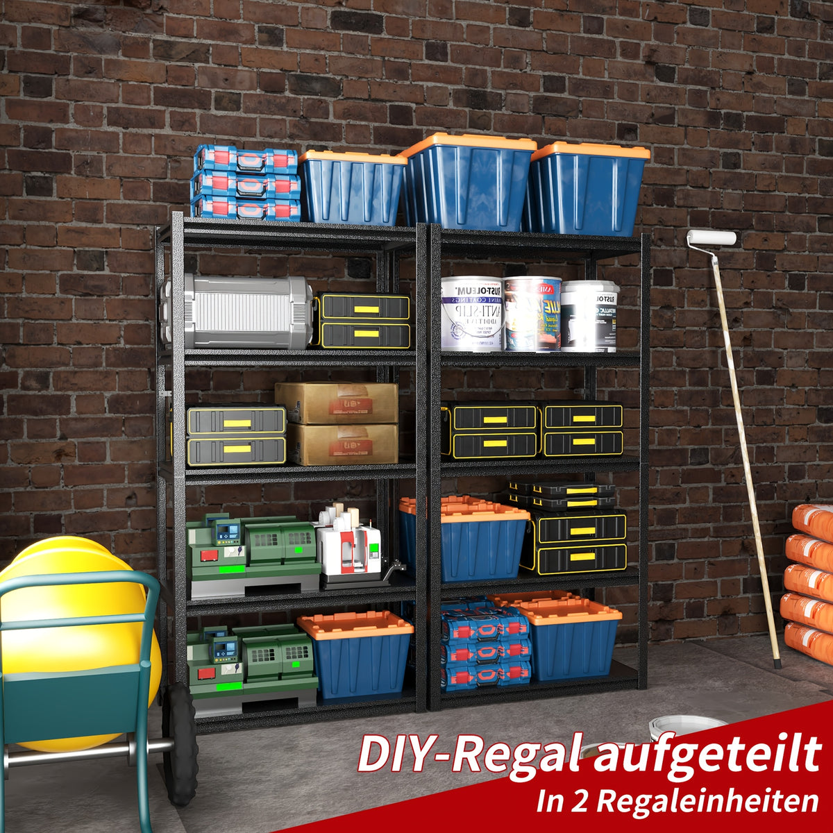Stalen Rek – Metalen Stellingkast – Opbergrek – Werkplaatsrek – Garagekast – 5 Laags – Draagvermogen 650 kg – Verstelbare Hoogte – Krasbestendig – 160x80x40 cm