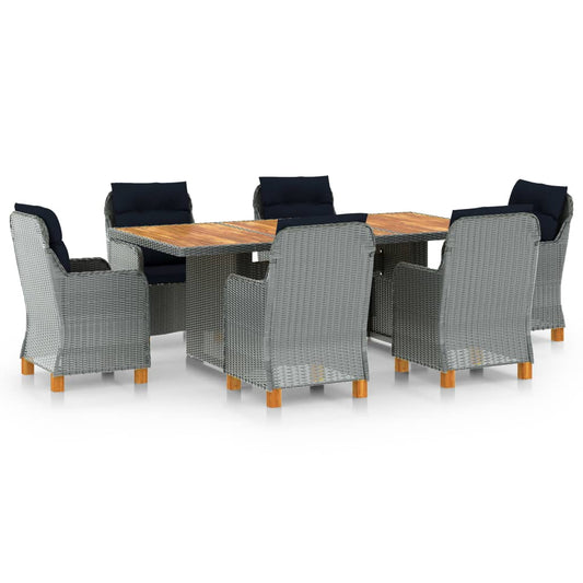 Tuinset – Buitenset – Tuinmeubilair – Eetset – Loungeset – Weerbestendig PE-Rattan – Acaciahouten Poten