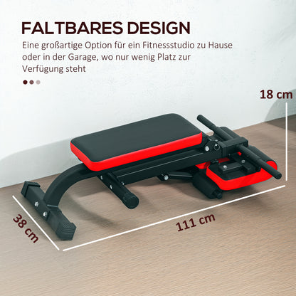 Trainingsbank – Gewichtbank – Fitnessbank – Krachtbank – Opvouwbare Bank – Verstelbaar – Robuust Stalen Frame – Zwart