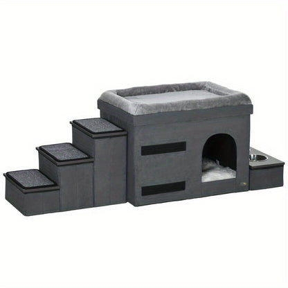 Krabpaal – Kattenhuis – Kattenmand – Kattenboom – Kattenmeubel – Ruim 70x50x51 cm – Stevig Spaanplaat – Makkelijk Schoonmaken