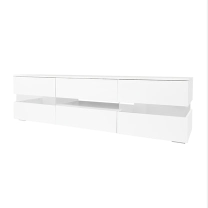 TV-Meubel – TV-Kast – TV-Dressoir – TV-Bank – Hoogglans Meubel – Modern Wit Hoogglans – Push-Open Systeem – Voor Tv’s Tot 70 Inch