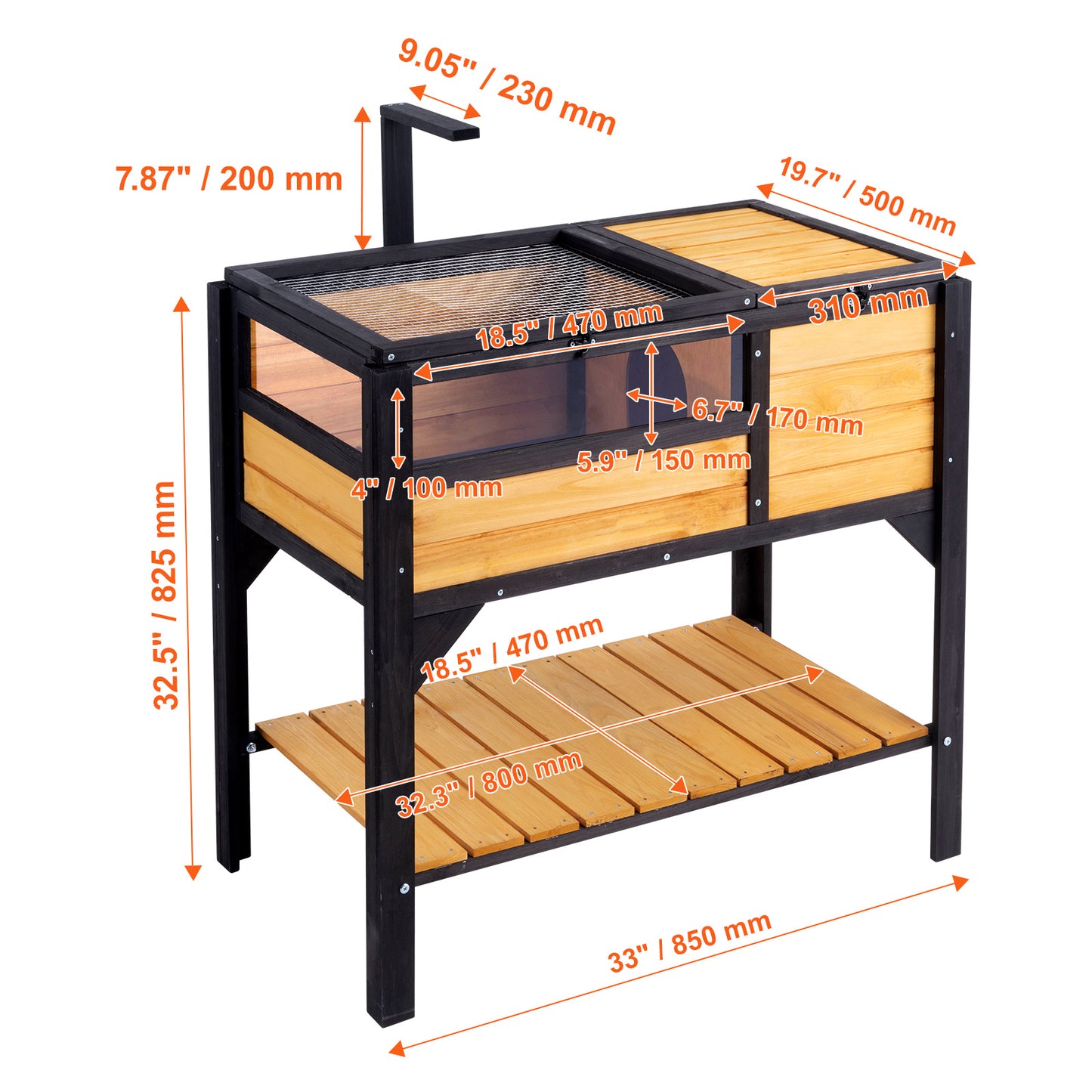 Schildpaddenhuis – Schildpaddenverblijf – Reptielenhuis – Terrarium – Houten Huis – Ruim 85x50x82,5 cm – Gemaakt van Duurzaam Cederhout