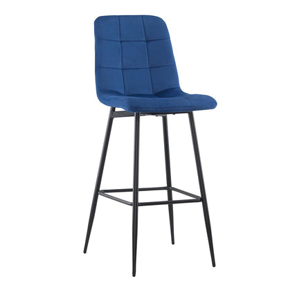 Velvet Fauteuils – Lounge Stoelen – Relaxstoelen – Zetel – Set Van 2 – Blauw Fluweel – Zwart Frame – Zachte Rugleuning – Voetensteun