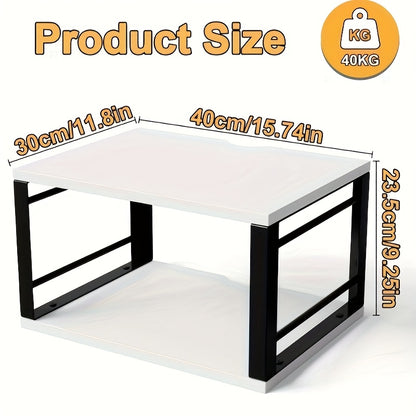 Set Of 2 Wall Mounted Bedside Tables 40x30x24cm- Space Saving Floating Nightstands with Open Storage, Metal Frame - Modern for Bedroom & Living Room (Hardware Included)