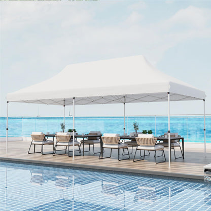 3 x 6M Partytent – Vouwpaviljoen – Tuinpaviljoen – Evenemententent – Tuintent – Waterafstotend – UV-Bescherming 50+ – Verstelbare Hoogte – Winterbestendig – Inclusief Draagtas – Wit