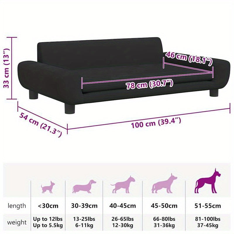 Hondenmand – Hondenbed – Hondenkussen – Hondenligplaats – Dierenmand – Zwart Fluweel – 100x54x33 cm – Ruim & Luxe Comfort