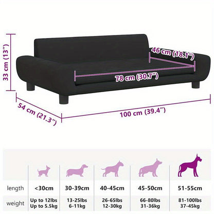 Hondenmand – Hondenbed – Hondenkussen – Hondenligplaats – Dierenmand – Zwart Fluweel – 100x54x33 cm – Ruim & Luxe Comfort