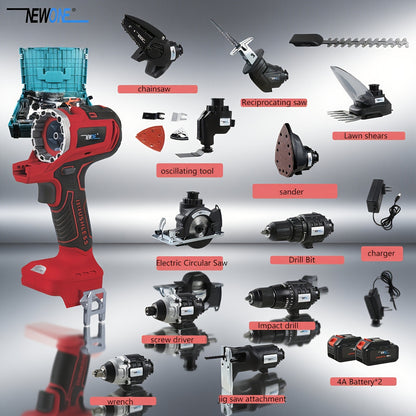 Multigereedschap – Multitool – Accugereedschap – Combinatietool – Multifunctioneel – 18V Brushless Motor – 12-in-1 Met 12 Accessoires
