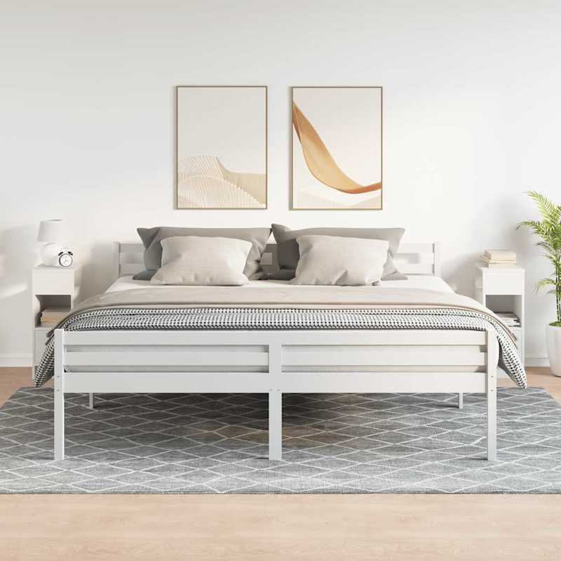 Set of 2 White Bedside Tables with Drawer, Measuring 25X31X66 Cm