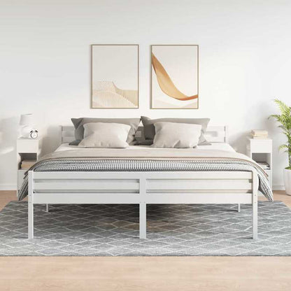 Set of 2 White Bedside Tables with Drawer, Measuring 25X31X66 Cm