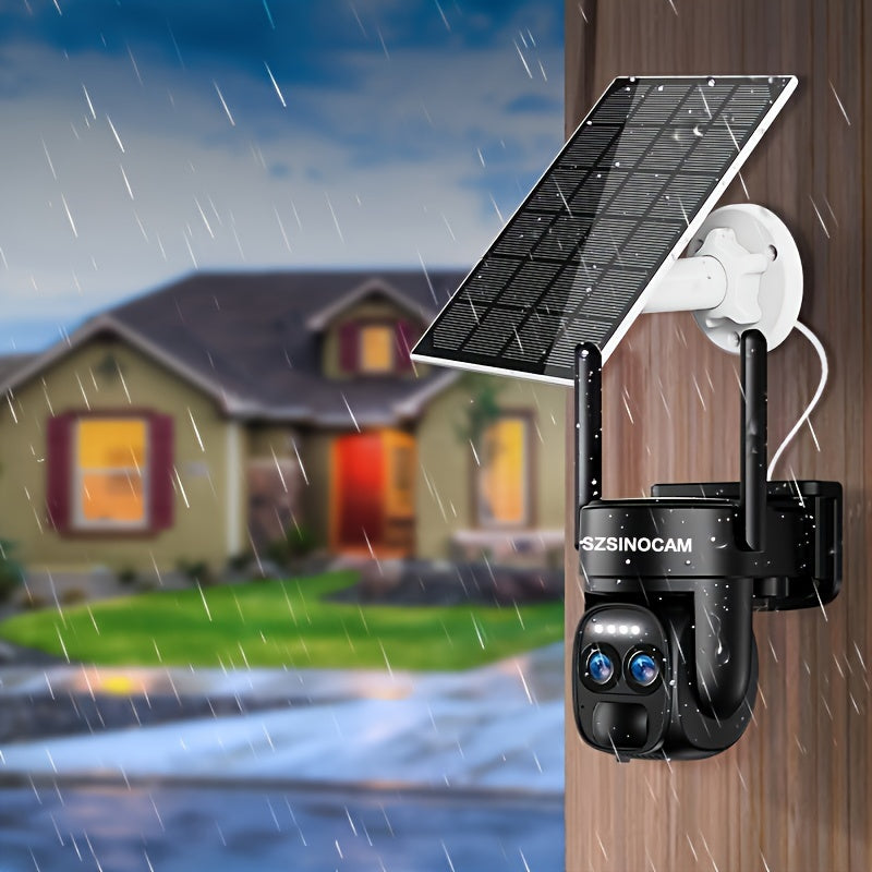 2K Veiligheidscamera Set – Bewakingscamera – Draadloze Beveiligingscamera – Buiten Camera – PTZ Camera – Zonnepaneel – Kleurennachtzicht – Tweeweg Audio