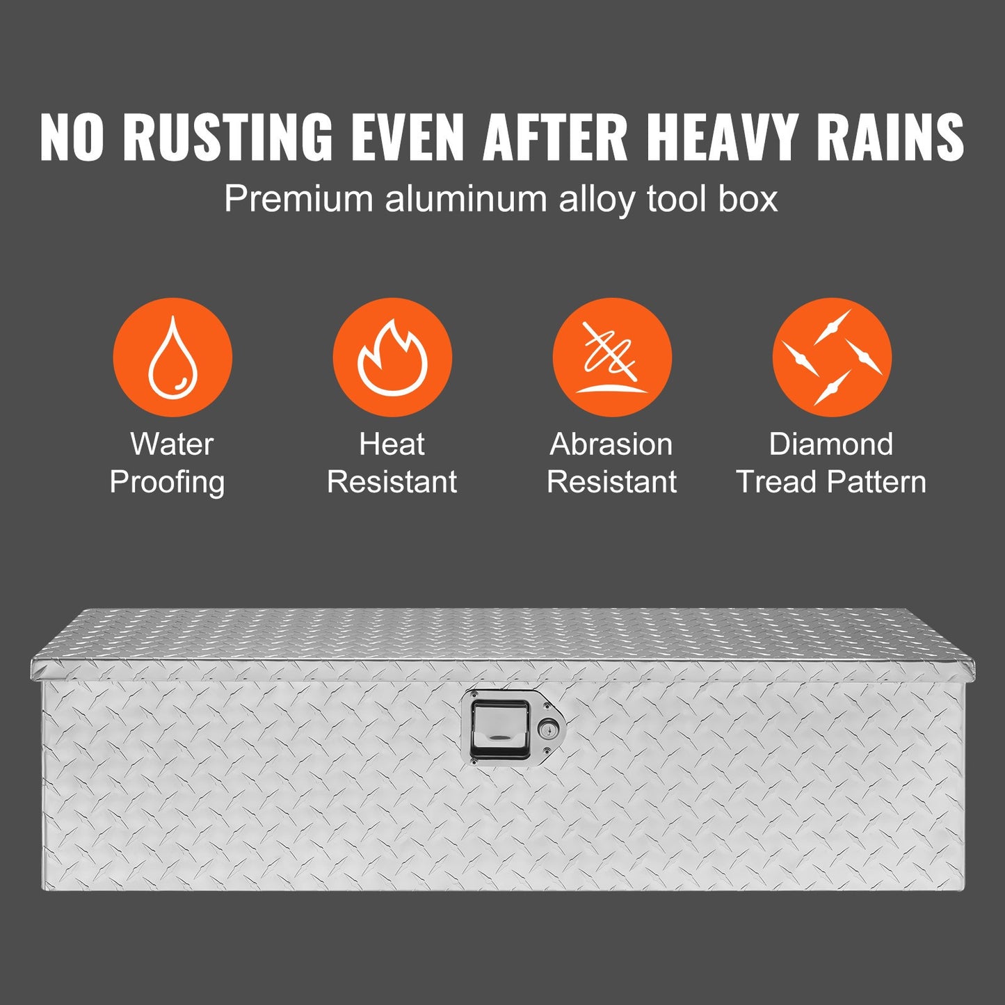 Aluminium Gereedschapskist – Toolbox – Opbergkist – Tool Box – Gereedschapkist – Robuust Diamantpatroon – Inclusief Slot en Handvat – 99 x 33 x 25,4 cm