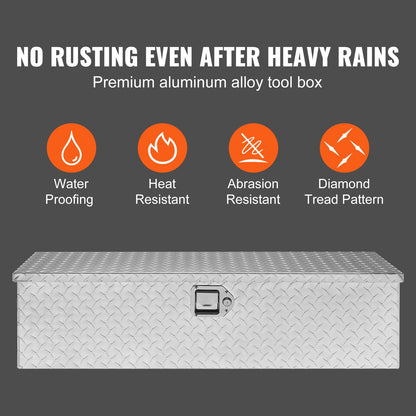 Aluminium Gereedschapskist – Toolbox – Opbergkist – Tool Box – Gereedschapkist – Robuust Diamantpatroon – Inclusief Slot en Handvat – 99 x 33 x 25,4 cm