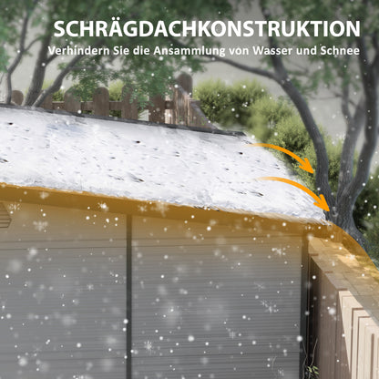 Tuinkast – Berging – Opbergkast – Tuinschuur – Tuinberging – Kunststof – Weerbestendig – Ruim 3,24 m³ – Lichtgrijs met Dubbele Draaideuren