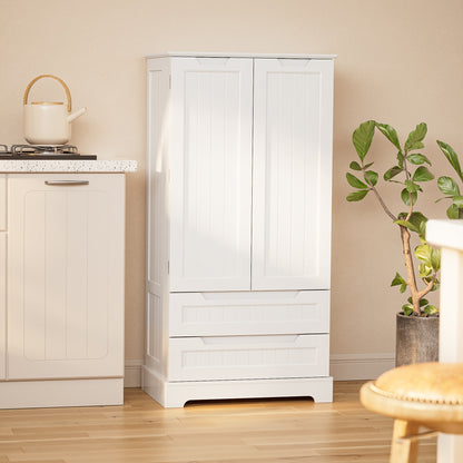 Keukenkast – Opbergkast – Buffetkast – Onderkast – Keukenmeubel – Grote Inhoud 3,2+ ft³ – MDF Hoogte 68 cm Wit