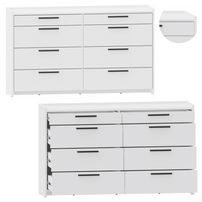 Kast – Opbergkast – Ladekast – Dressoir – Garderobekast – Wit – 6 Lades – Gelamineerd MDF