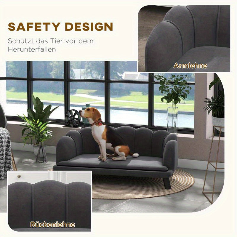 Hondenbank – Hondenbed – Huisdierbank – Dog Couch – Scandinavische Hondenbank – Medium Honden Tot 25 kg – Duurzaam Heavy-Duty PVC – Afneembare Rugleuning