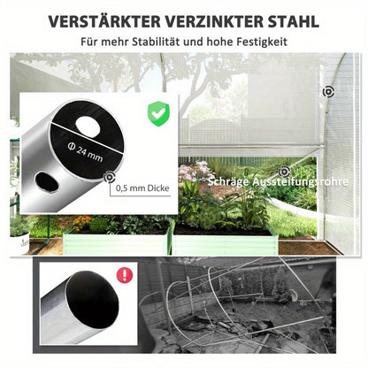 Kas – Tuinkas – Groentetent – Serre – Plantentent – UV-bestendig – 3x2x2m Galvaniseerd Staal Frame