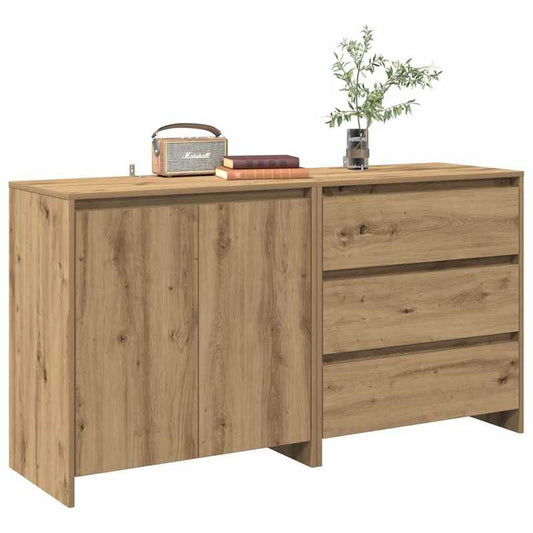 Kast – Opbergkast – Dressoir – Sideboard – Buffetkast – Bruin met Gouden Accenten – Compact & Ruimtebesparend – Duurzaam Hardhout