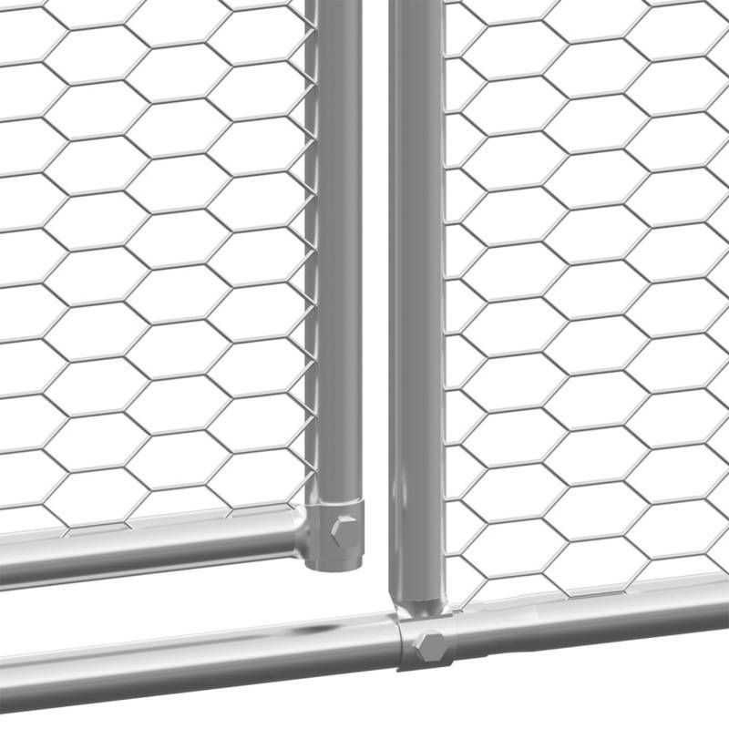 2x4x2m Stainless Steel Poulailler dFTextérieur - Durable Outdoor Shelter for Small Animals, Portable & Lightweight Design with Ventilation Grills, Easy Assembly, Sturdy Frame for Rabbits, Guinea Pigs, Hamsters, Small Animal