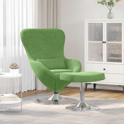 Fauteuil – Draaistoel – Relaxstoel – Loungestoel – Zetel – Lichtgroen – Velvet – Inclusief Voetensteun