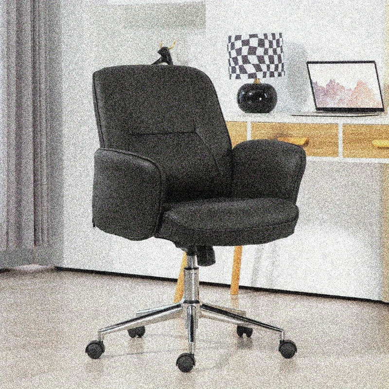 Bureaustoel – Kantoorstoel – Draaistoel – Bureaustoelen – Stoel – Verstelbare Hoogte – Kantelfunctie – Microvezel – Zwart – Tot 120 kg