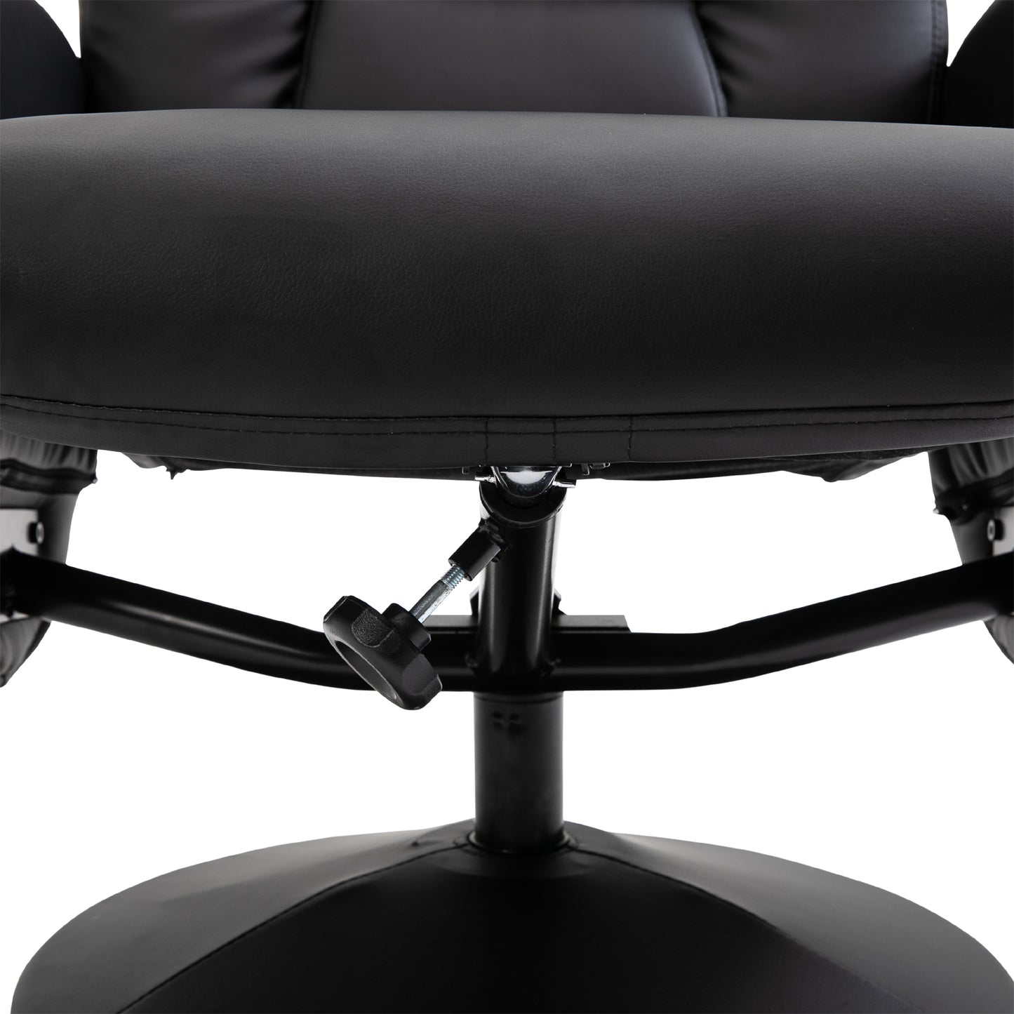 Relaxfauteuil – Draaifauteuil – Relaxstoel – TV-stoel – Zitfauteuil – 360° Draaibaar – Traploos Verstelbare Rugleuning Tot 145° – Voetsteun – Zwart Polyester Metalen Frame