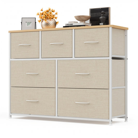 Vijfladenkast – Ladekast – Opbergkast – Archiefkast – Bureaukast – Beige Kleur – Anti-Kantel Ontwerp – 90 Liter Opbergruimte