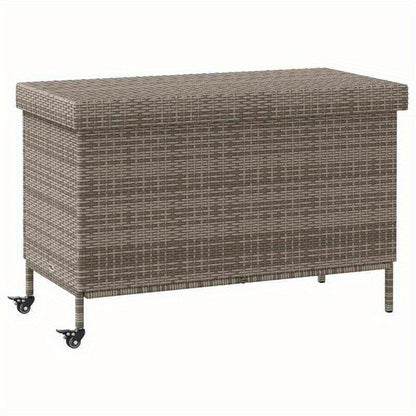 Opbergbox Tuin – Tuinkussenbox – Tuinkist – Kussenbox – Tuinopbergbox – Poly Rattan – Weerbestendig – Met Wieltjes – 110x55x73 cm – Mobiel en Duurzaam