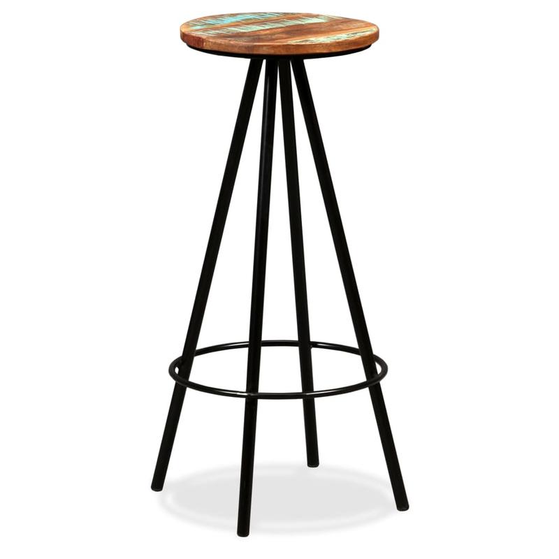 Bar stool 2pcs of solid old wood, Dining Room Furniture, Pub Stools, Modern Stool, Contemporary Seating, Fabric Upholstery Stool, Backrest Stool