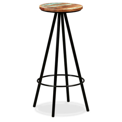 Bar stool 2pcs of solid old wood, Dining Room Furniture, Pub Stools, Modern Stool, Contemporary Seating, Fabric Upholstery Stool, Backrest Stool