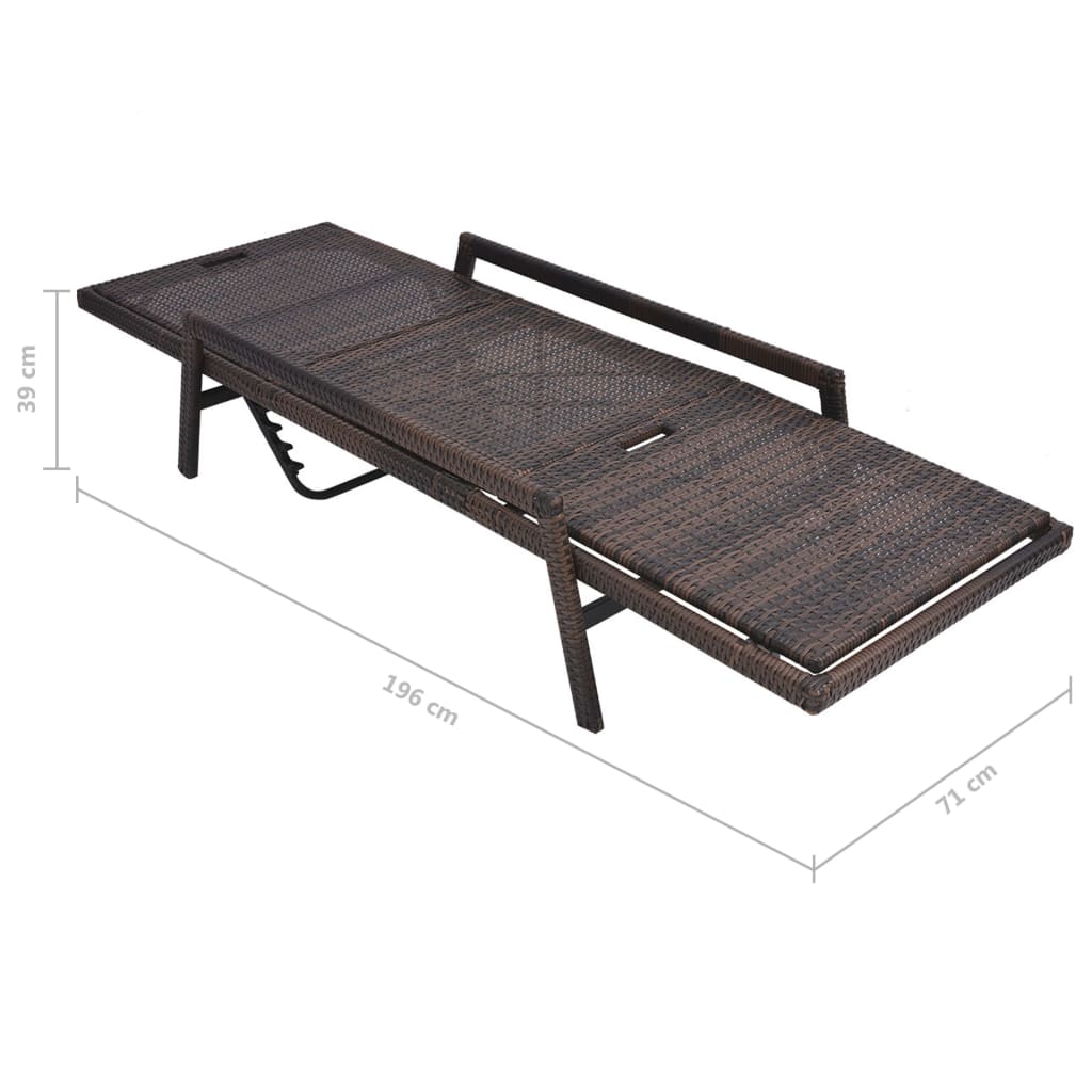 Verstelbare Ligstoel – Ligbed – Tuinstoel – Relaxstoel – Rattan Stoel – Verstelbare Rugleuning – Weerbestendig PE Rattan