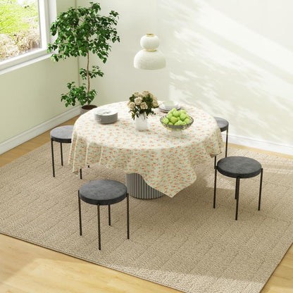 Eetkamerstoel – Stoel – Kuipstoel – Dinerstoel – Keukenstoel – Set Van 4 – Grijs Velours – Stapelbaar – Comfortabele Gevoerde Zitting – Donkerbruine Poten