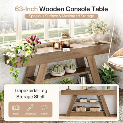 Sidetable – Consoletafel – Wandtafel – Haltafel – Dressoir – Rustiek Design – 160 cm Breed – Stevig Tafelblad