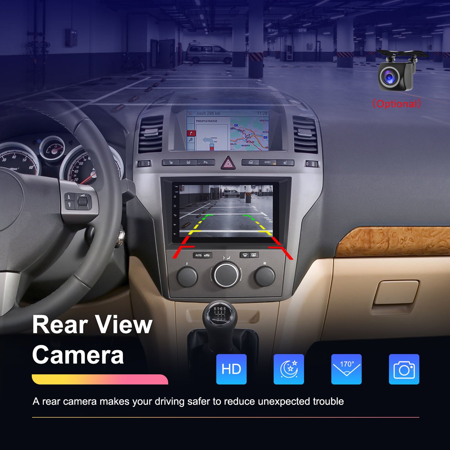 Android Autoradio – Multimedia Systeem – Touchscreen Navigatie – Bluetooth Audio – Draadloze CarPlay & Android Auto – 7 Inch Scherm – GPS Navigatie Met WiFi – Stuurwielbediening + Achteruitrijcamera & 2GB RAM 64GB ROM