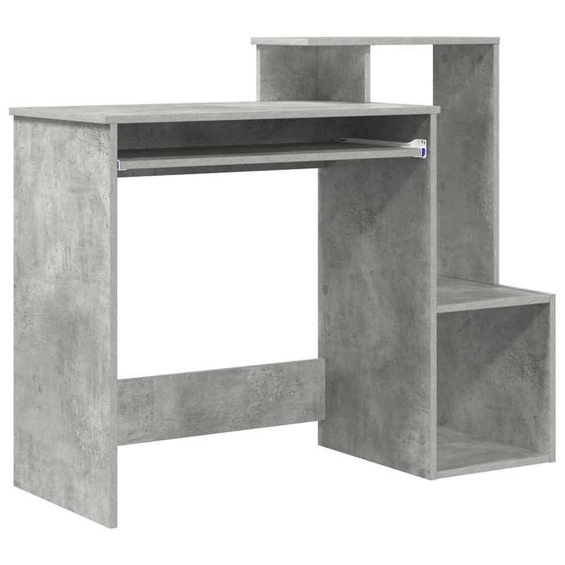Modern Bureau – Werkplek Meubel – Schrijfdesk – Studiebureau – Thuiswerkplek – Ruim Werkblad 106x40 cm – Stevige Duurzame Constructie – Grijs
