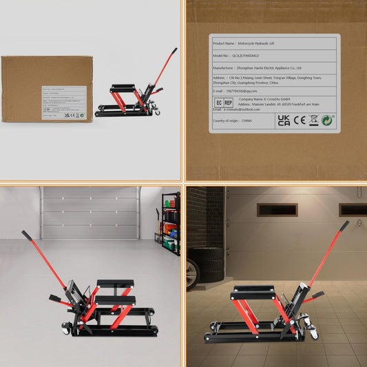 Motorfietsbrug – Motorfiets Hefbrug – Motorbruginstallatie – Motorfiets Lift – Motorbrug Werkplaats – Hydraulische Heflift – 680 kg Draagvermogen – Antislip Rubberoppervlak