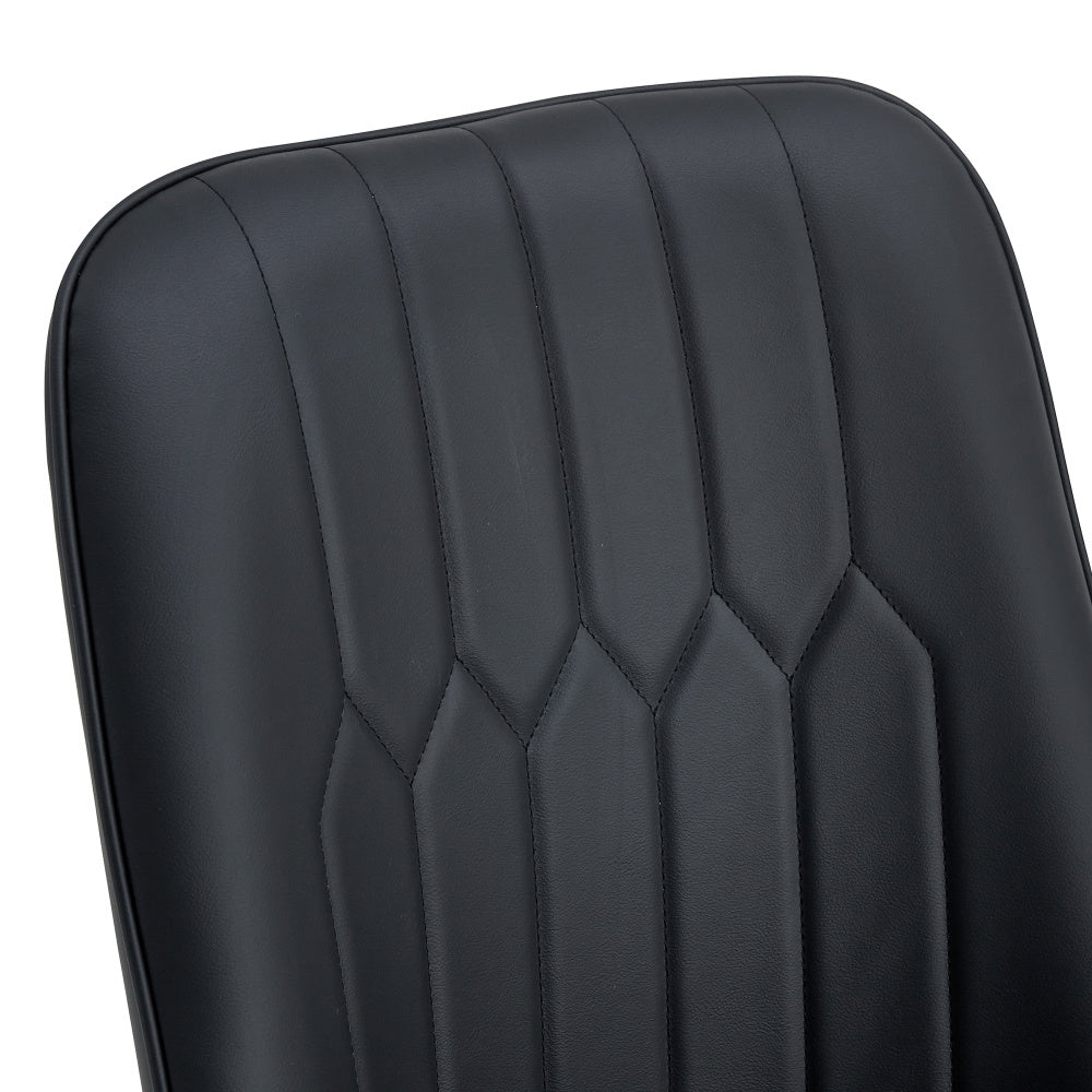 Eetkamerstoel – Stoel – Zitmeubel – Keukenstoel – Slaapkamerstoel – Set van 2 Zwart – PU Leer – Zwart Metalen Frame – Comfortabel en Duurzaam