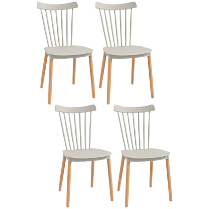 Eetkamerstoel – Stoel – Keukenstoel – Bureaustoel – Designstoel – Grijs – Scandinavisch Design – Beukenhouten Poten