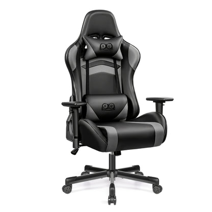 Gamestoel – Gaming Stoel – Game Stoel – Gaming Chair – Bureaustoel – Ergonomisch Ontwerp – Verstelbare Rugleuning & Hoogte – PU Leder – 360° Draaibaar – Met Lenden- & Hoofdsteun