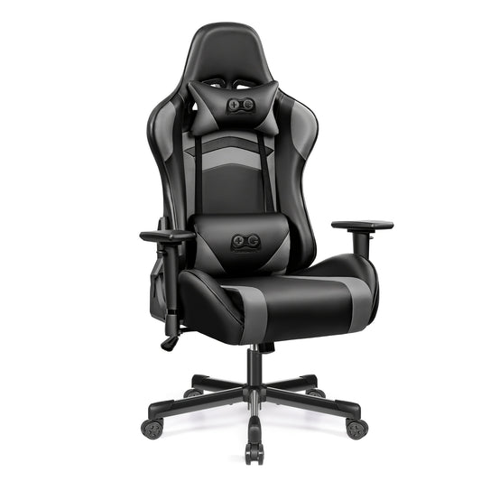 Gamestoel – Gaming Stoel – Game Stoel – Gaming Chair – Bureaustoel – Ergonomisch Ontwerp – Verstelbare Rugleuning & Hoogte – PU Leder – 360° Draaibaar – Met Lenden- & Hoofdsteun