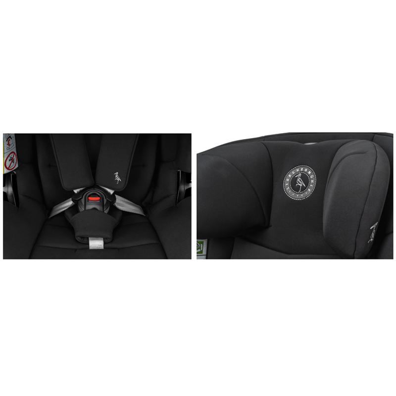 360° Draaibare Autostoel i-Size R129-03 voor Kinderen van 76-150 cm Onyx Zwart - Veilig Kinderautostoeltje met ISOFIX, Zij-impactbescherming en Verstelbare Hoofdsteun - Groep 1/2/3