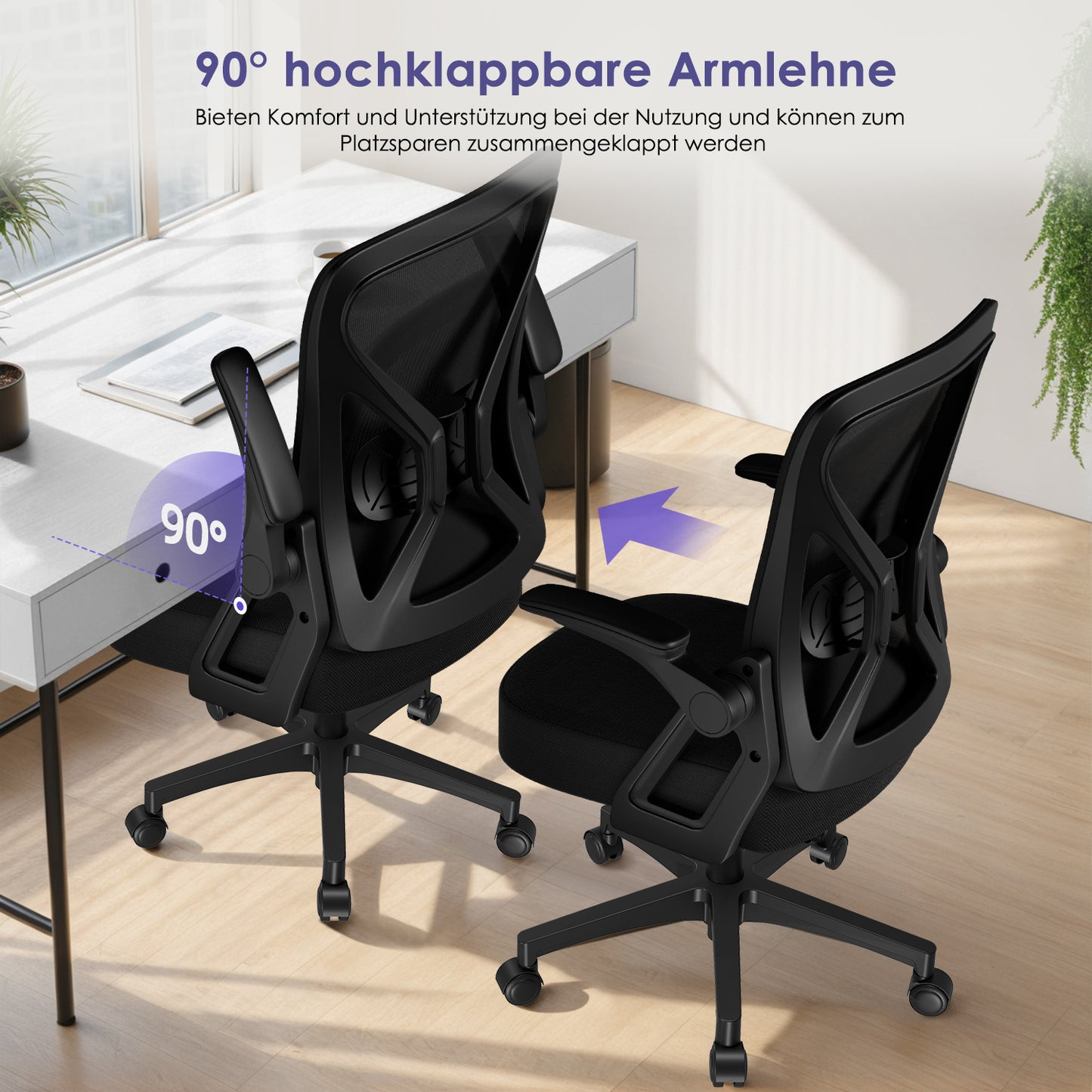 Office Chair with a Load Capacity of 150 Kg, Ergonomic Office Chair, Swivel Chair, Height Adjustable, Leather Office Chair